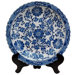Floral Decorative Plate in Blue and White