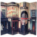 Double Sided French Cafe Canvas 6 Panel Room Divider