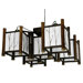 Watashi 5 Light Japanese Hanging Lantern Chandelier