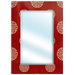 Shou Rectangular Mirror in Red and Beige Lacquer