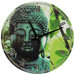 Buddha Round Wall Clock in Green Patina