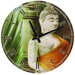 Buddha Round Wall Clock in Orange Drape
