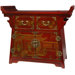 Village Life Altar Cabinet in Red Lacquer