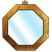 Octagonal Wall Mirror in Gold Leaf Lacquer