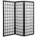 4 Feet Tall Window Pane Shoji Screen in Black