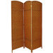 6 Feet Tall Diamond Weave Fiber Room Divider in Dark Beige