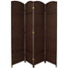 Diamond Weave 4 Panel Room Divider in Dark Mocha