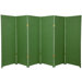 Woven Fiber 6 Panel Room Divider in Light Green