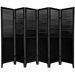 Beadboard 6 Panel Room Divider in Black