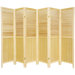 Beadboard 6 Panel Room Divider in Natural