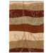 Fashion Leafy Sprigs on Wavy Striped Rug