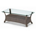 48'' Glass Top Wicker Coffee Table