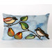 Song Birds Rectangle Indoor/Outdoor Pillow in Blue