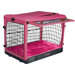 Deluxe Steel Dog Crate in Pink