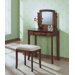 Vanity Set in Walnut with Beige Stool