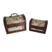 Traveler Jewelry Box with Old Map Design in Distressed Mahogany (Set of 2)