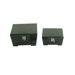 Leather Jewelry Box with Snake Design in Distressed Black (Set of 2)