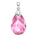 Simulated Pink Briolette Sterling Silver Pendant