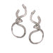 Rhodium Plated Cubic Zirconia Twisted Earrings