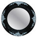 Devin Round Framed Mirror in Glossy Black