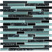 Spectrum Blue Pearl Random Stone and Glass Blend Mosaic in Multi