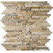 Scabos Tumbled Travertine Random Brick Mosaic in Multi