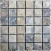 2" x 2" Tumbled Travertine Mosaic in Silver