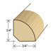78" Solid Bamboo Unfinished Horizontal Quarter Round