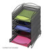 Onyx Five Drawer Mesh Literature Organizer in Black