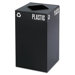 Public Square Recycling Container in Black