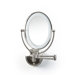 Oval Wall Mounted Mirror with LED Surround Light in Satin Nickel