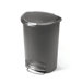 Semi-Round Step Trash Can in Grey