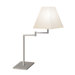 Square Swing Arm One Light Table Lamp in Satin Nickel