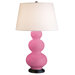 Triple Gourd Table Lamp in Schiaparelli Pink with Bronze Base
