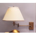 Kinetic Swing Arm Wall Lamp in Antique Natural Brass with Natural Side Pleat Fabric Shade