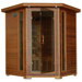 4-Person Cedar Corner Infrared Sauna with 10 Carbon Heaters