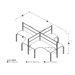 Pro-Biz Four L-Desk Workstation With 4 Melamine Privacy Panels & 4 Acrylic Glass Privacy Panels