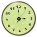 Polka Dots Wall Clock in Sage Green and Brown