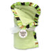 Giggles Velour Baby Blanket in Sage Green with Green Striped Trim