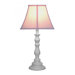 Table Lamp with White Base and Pink Shade