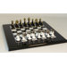 Wood and Metal Chess Set in Lacquered Black / White