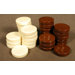 Urea Backgammon Checkers in Brown / Ivory
