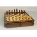 Wood Inlaid Chest and Men Chess Set