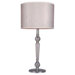Portable 1 Light Table Lamp in Chrome with White Shade and Crystal Accents