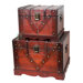 Set of 2 Old Style Treasure Chest in Antique Cherry