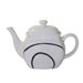 Coordinates Simple Lines Teapot in White and Black Glaze