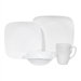 Square Pure White 16 Piece Dinnerware Set