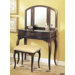 3-Piece Vanity Set with Trifold Mirror in Espresso