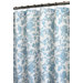 Floral Swirl Shower Curtain in White / French Blue