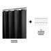 Satin Stripe with Hooks Shower Curtain in Black